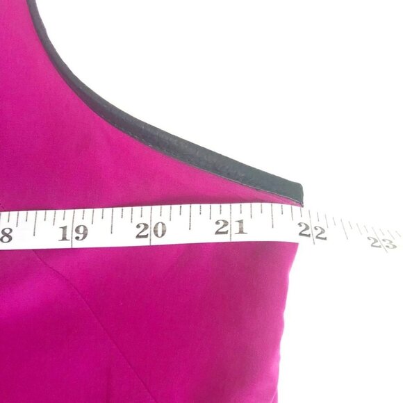 Kenneth Cole Tank Women's Size L Magenta Faux Leather Trim Flowy Sleeveless Top - Picture 7 of 10